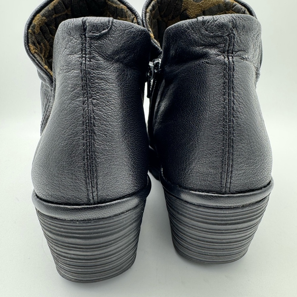 Fly London Yip Leather Wedge Zip Booties – Black – Women’s Size EU 38 / US 7.5–8 - Picture 3 of 9